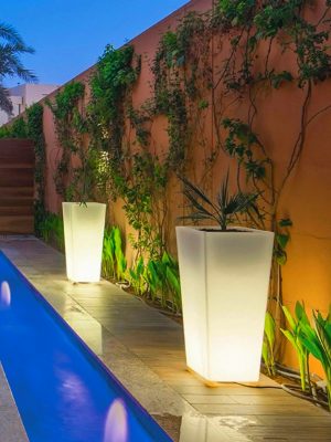 Lighted Outdoor Planters